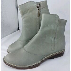 Sergio Tomani Zip Ankle Bootie Wms Size 41 (9) 3.5"wide  Handmade Grey Leather
